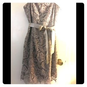Adrianna Papell lace gray dress- size 8